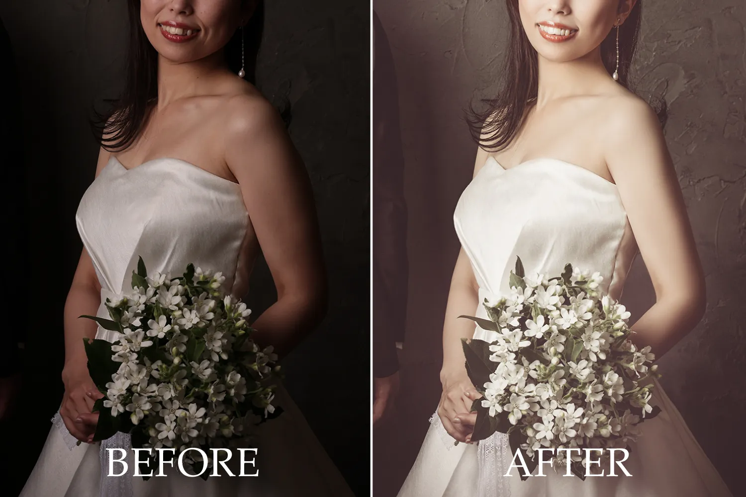フォトウェディング専門のブライダルフォトスタジオLUXE MATSUYAMA　– リュクス松山のレタッチのbeforeafter